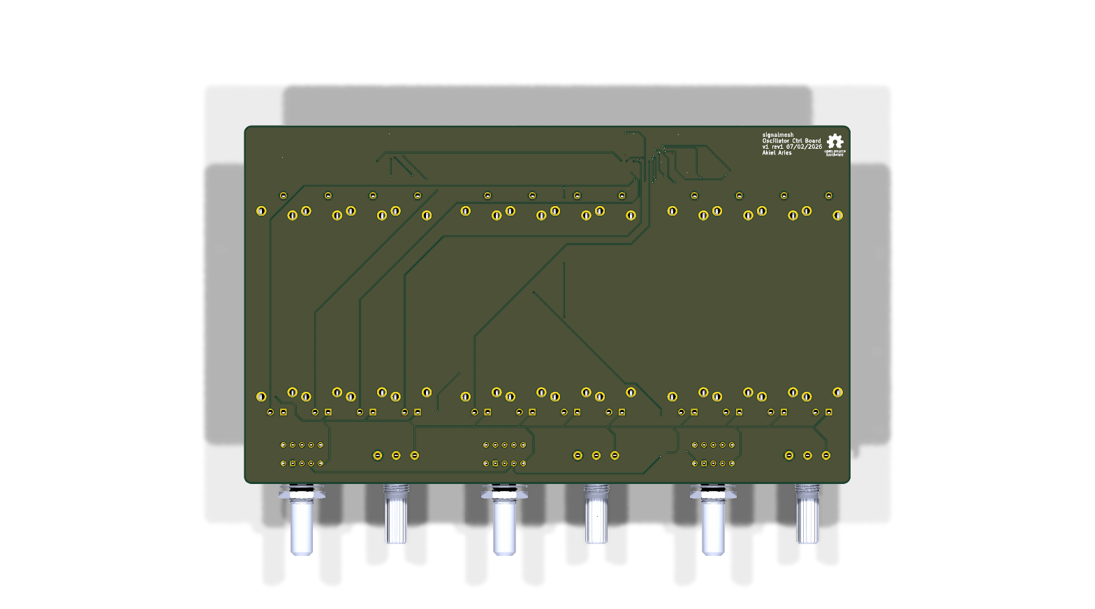 Oscillator Controller board, bottom render